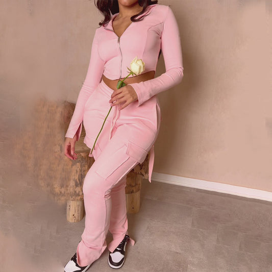 High-Waisted Cargo Tops & Pants suit - MyFitnessProducts