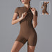Summer Zipper Short-sleeved Jumpsuit - MyFitnessProducts