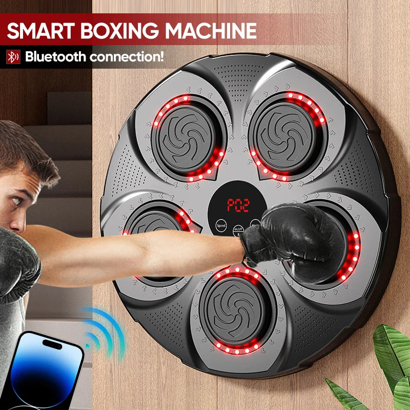 Smart Wall-Mounted Music Boxing Machine With Gloves - MyFitnessProducts