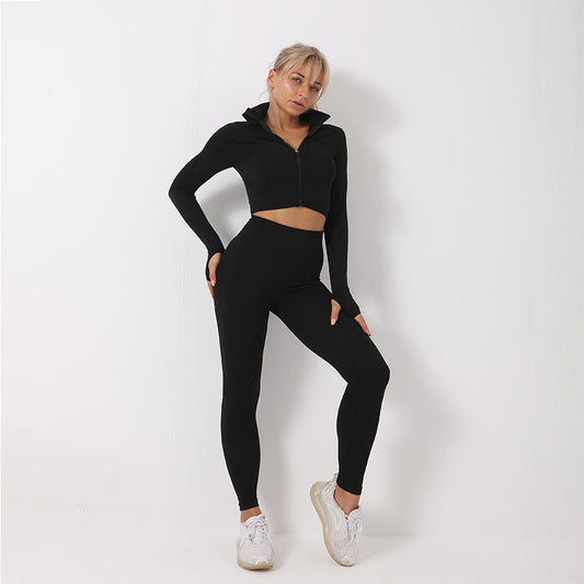 3PCS Seamless Yoga Set - Leggings, Sports Bra & Crop Top - MyFitnessProducts