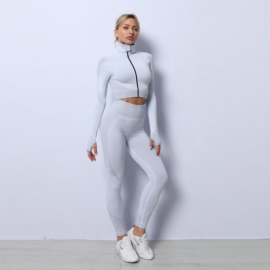 3PCS Seamless Yoga Set - Leggings, Sports Bra & Crop Top - MyFitnessProducts