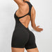 Zippered Yoga Fitness Shorts Jumpsuit - MyFitnessProducts