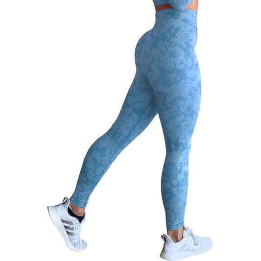 Fashion Snowflake Cropped Camouflage Jacquard Seamless Fitness Yoga Pants - MyFitnessProducts - Fashion Snowflake Cropped Camouflage Jacquard Seamless Fitness Yoga Pants