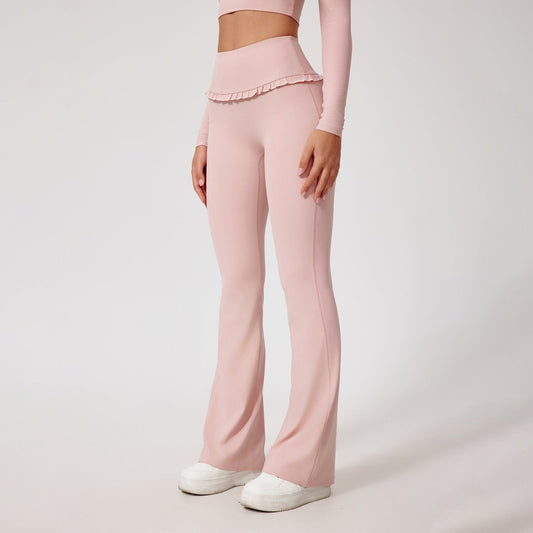 High Waist Hip Lift Lace Nude Feel Yoga Pants Running Fitness - MyFitnessProducts - High Waist Hip Lift Lace Nude Feel Yoga Pants Running Fitness