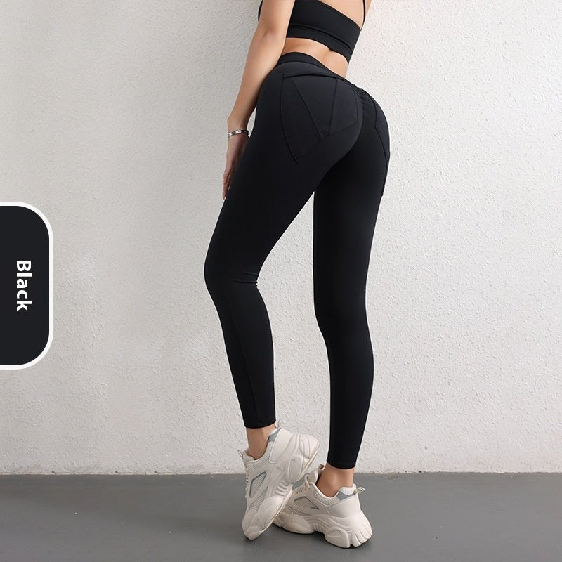 High Waist Hip Lift Yoga Pants With Pockets Women's Sports Fitness Trousers Leggings - MyFitnessProducts - High Waist Hip Lift Yoga Pants With Pockets Women's Sports Fitness Trousers Leggings