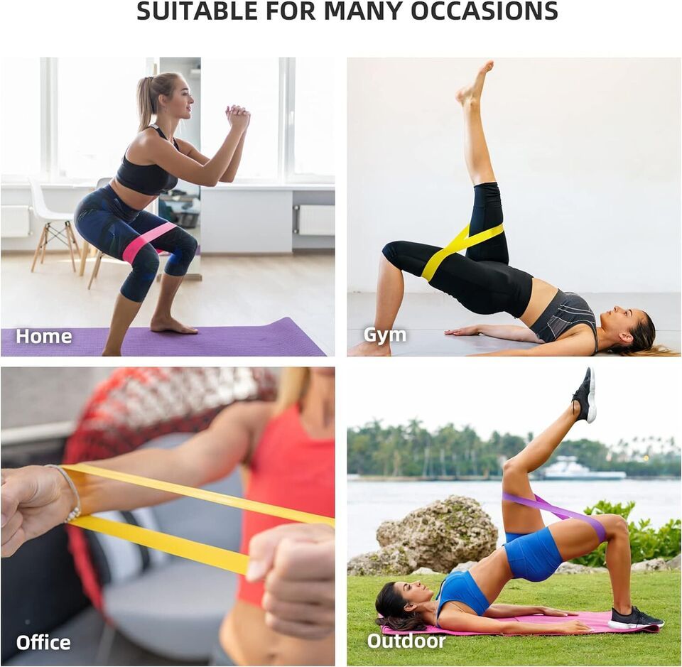 Resistance Loop Exercise Bands, Resistance Bands Exercise Bands For Home Fitness, Stretching, Strength Training, Physical Therapy,Elastic Workout Bands For Women Men Kids, Set Of 5 - MyFitnessProducts - Resistance Loop Exercise Bands, Resistance Bands Exercise Bands For Home Fitness, Stretching, Strength Training, Physical Therapy,Elastic Workout Bands For Women Men Kids, Set Of 5