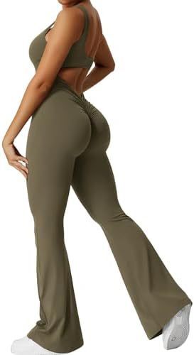 Women Sleeveless Flare Jumpsuits Fitness Yoga Long Pants - MyFitnessProducts - Women Sleeveless Flare Jumpsuits Fitness Yoga Long Pants
