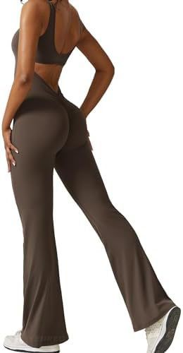 Women Sleeveless Flare Jumpsuits Fitness Yoga Long Pants - MyFitnessProducts - Women Sleeveless Flare Jumpsuits Fitness Yoga Long Pants