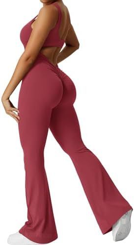 Women Sleeveless Flare Jumpsuits Fitness Yoga Long Pants - MyFitnessProducts - Women Sleeveless Flare Jumpsuits Fitness Yoga Long Pants