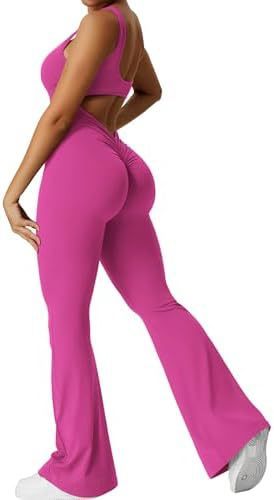 Women Sleeveless Flare Jumpsuits Fitness Yoga Long Pants - MyFitnessProducts - Women Sleeveless Flare Jumpsuits Fitness Yoga Long Pants
