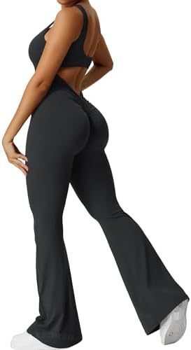Women Sleeveless Flare Jumpsuits Fitness Yoga Long Pants - MyFitnessProducts - Women Sleeveless Flare Jumpsuits Fitness Yoga Long Pants
