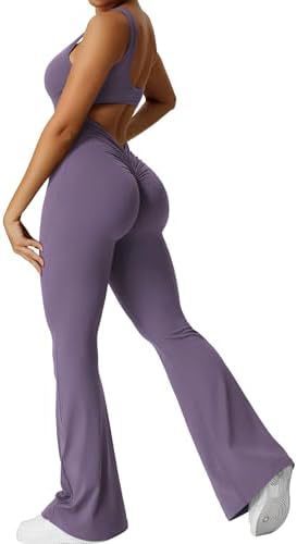 Women Sleeveless Flare Jumpsuits Fitness Yoga Long Pants - MyFitnessProducts - Women Sleeveless Flare Jumpsuits Fitness Yoga Long Pants