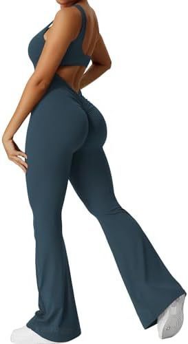 Women Sleeveless Flare Jumpsuits Fitness Yoga Long Pants - MyFitnessProducts - Women Sleeveless Flare Jumpsuits Fitness Yoga Long Pants