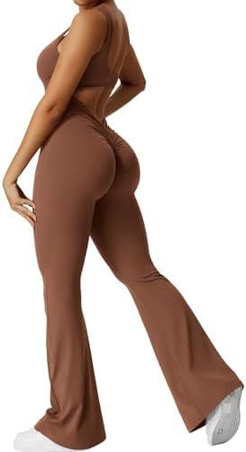 Women Sleeveless Flare Jumpsuits Fitness Yoga Long Pants - MyFitnessProducts - Women Sleeveless Flare Jumpsuits Fitness Yoga Long Pants