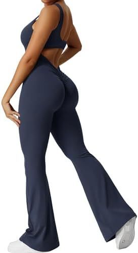 Women Sleeveless Flare Jumpsuits Fitness Yoga Long Pants - MyFitnessProducts - Women Sleeveless Flare Jumpsuits Fitness Yoga Long Pants